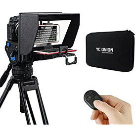 YC Onion テレプロンプター タブレット/スマートフォンカメラ用 ポータブルテレプロンプターキット リモコンとレンズアダプターリング付き 超広角レンズをサポート iOS/Androidに対応するアプリ