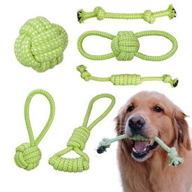 ペット6個セットおもちゃ 犬ロープおもちゃ 犬おもちゃ 噛むおもちゃ コットン ストレス解消 丈夫 耐久性 清潔 歯磨き 小/中/大型犬に適用 DOG-002jp