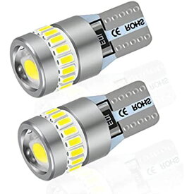 Briteye T10 LED ポジションランプ 爆光 ホワイト 超集光レンズ内蔵 超拡散角360° W5W LED バルブ 汎用 12V 車用 ライセンスランプ/ナンバー灯/ルームランプ 交換用 ウェッジ球