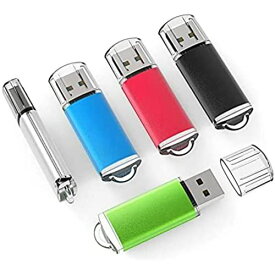 USBメモリ 64GB 5個セットUSB2.0 TOPESEL マイクロUSB フラッシュメモリー キャップ式 フラッシュドライブ（五色：黒、赤、青、緑、銀）