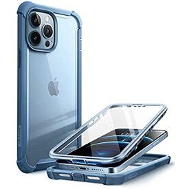 i-BLASON iPhone13Pro Max ケース 6.7 インチ 2021 液晶保護フィルム付き 米国軍事規格取得 360°保護 耐衝撃 防塵 衝撃吸収 耐久性 密着 ケーブル充電可能 背面クリア iPhone13Pro Max 6.7 空ブルー