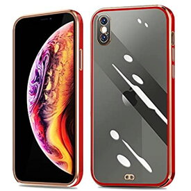 iPhoneXS/X ケース クリア 耐衝撃 透明 TPU 落下防止 防塵 薄型 軽量 一体型 人気 変形防止 人気 全面保護カバー シリコン メッキ加工 アイフォンケース 型 iPhoneX/XS iPhone XS / X ラッキーレッド