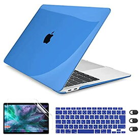 CISSOOK MacBook Air ケース 2020 2021 ブルー 透明 新型 MacBook Air 13 インチ A2179 A2337 M1 対応 シェルカバー 薄型 日本語 キーボードカバー JIS配列