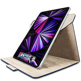 エレコム iPad Pro 11 (第3世代/2021年)(第2世代/2020年) ケース フラップケース ソフトレザー ソフトレザー ヴィーガンレザー Apple Pencil収納時充電対応 360度回転 ネイビー