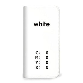 INFOBAR A03 KYV33 ケース 手帳型 ベルトなし 色 CMYK シンプル ホワイト (70) NB-0288-WH/KYV33 ホワイト(ベルトなし)