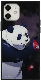 グルマンディーズ バンダイ 呪術廻戦 iPhone12/12 Pro(6.1インチ)対応 スクエアガラスケース パンダ BJK-11F グレー