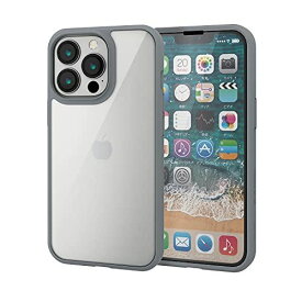 エレコム iPhone 13 Pro 3眼 ハイブリッドケース 耐衝撃 TOUGH SLIM 360度保護 グレー PM-A21CTS3GY