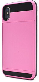 PLATA iPhone X/Xs ケース スライド式 カード ホルダー 付き カバー iPhone アイフォン テン 【 ピンク 桃色 ぴんく pink 】 IPX-5060PK