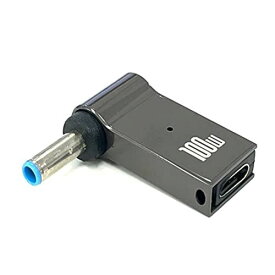 fine-R 100W 対応 ノートパソコン PD 充電 変換アダプター 90° L型 L字 TYPE-C USB-C 変換プラグ (4.5×3.0mm HP) (他サイズあり)