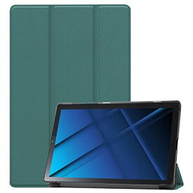 2021モデル Lenovo tab6 ケース [Gosento] レノボ タブ6 SoftBank ソフトバンク10.3インチ 軽量 薄型 三つ折スタンドケース PUレザー Lenovo tab 6 TB-J606F 濃い緑色