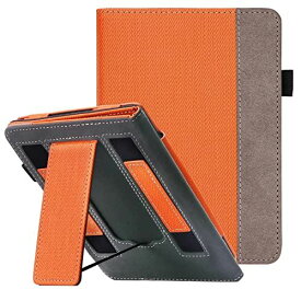 WALNEW Kindle Paperwhiteケース2021 6.8インチ 保護カバー NEWモデル 第11世代 Kindle Paperwhiteシグニチャー エディション に適応 スタンド機能 ベルト付き オレンジ