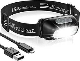 Cocoda ヘッドライト 充電式 USB LED アウトドア用ヘッドライト 40g超軽量 高輝度 5種点灯モード 赤＆白ライト SOS点滅 頭につけ ヘッドランプ 防水防塵 60°角度調整可 釣り ライト
