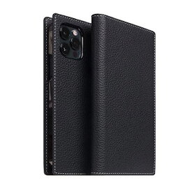 SLG Design iPhone 12 Pro Max レザー ケース 手帳型 [ フルグレイン シボ加工 本革 カード収納 Qi充電 ワイヤレス充電 アイフォン 12 プロ マックス カバー ] Full Grain Leather Case SD19757i12PM(ブラックブルー)