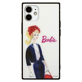 グルマンディーズ Barbie iPhone12 mini(5.4インチ)対応 スクエアガラスケース スーツ BAR-13A ベージュ