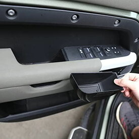YIWANG ABS Blcak 車ドア収納ボックス 電話トレイ アクセサリー ランドローバー ディフェンダー 90 110 2020-2022用
