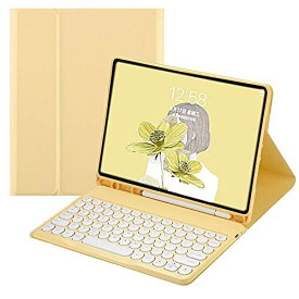 iPadPro12.9 第5世代 第4世代 第3世代 キーボード ケース 丸型キー 可愛い カラーキーボード カラフル アイパッド iPad Pro 12.9 インチ 2021 丸い 分離式 キーボード付き カバー ... iPadPro12.9(2021/2020/2018) 黄色