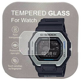 [2枚入り]カシオ腕時計GBX-100 G-LIDE GBX-100-1JF用9H強化ガラスフィルム 高い透明度 傷を防ぎ耐久性あり手入れしやすい 液晶保護フィルム 2.5Dカーブ