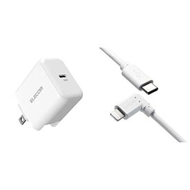 【C-L L字ケーブルセット】 エレコム USB コンセント 充電器 30W (USB PD対応) Type-C×1 【 iPhone (iPhone13シリーズ対応) / Android/タブレット 対応 】 ホワイト 30W - MacBook Air 【ケーブルセット】 ライトニングケーブル