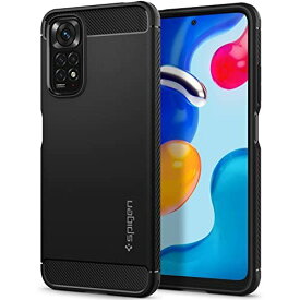 Spigen Xiaomi Redmi Note 11 ケース TPU 素材 滑り止め 耐衝撃 米軍MIL規格取得 傷防止 指紋防止 衝撃吸収 ワイヤレス充電対応 ラギッド・アーマー ACS04417