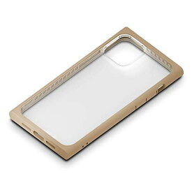 Premium Style iPhone 12/12 Pro用 ガラスタフケース スクエアタイプ ベージュ PG-20GGT07BE