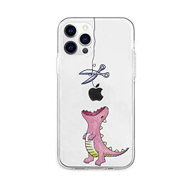 AKAN iPhone 12 Pro Max クリア ケース [ アップルマーク りんご 恐竜 ソフト 透明 密着痕防止 TPU Qi充電 ワイヤレス充電 アイフォン 12 プロ マックス カバー ] ソフトクリアケース ピンク