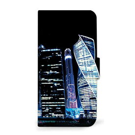 AQUOS R 604SH ケース 手帳型 夜景 黒 A (351) SC-0284-A/604SH