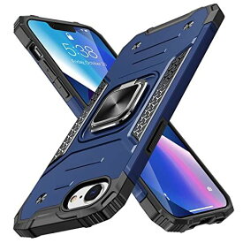 PNEWQN iPhone 7 ケース/iPhone 8 ケース/iPhone SE ケース 第2世代【2020年新型】リング付き 4.7 インチ 耐衝撃 シリコン 薄型 スタンド機能 車載ホルダー対応 二重構造 tpu ... iPhone 7/8/SE(第2世代） ブルー