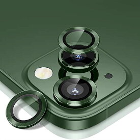 iPhone 13/iPhone 13 mini用 カメラ レンズ保護フィルム iPhone 13/iPhone 13 mini用カメラフィルム ケースに干渉しない アルミ合金+ガラス素材 耐衝撃 防塵 落下防止 防水 ... 緑