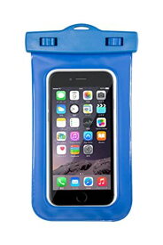 【全機種対応】防水ケース iPhone スマートフォン用 IPX8 ブルー
