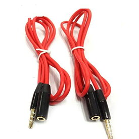 3.5mm Stereo Audio Cable Extension Audio Cord Standard Headphone Cable,red,set of 2