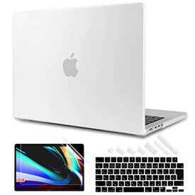 TWOLSKOO MacBook Pro 14 ケース A2442 M1 Pro/Max 2021 発売 対応|%%%| 耐衝撃 排熱機能 改良型 マット ハードケース + 液晶保護フィルム + 日本語キーボードカバー つや消しクリア