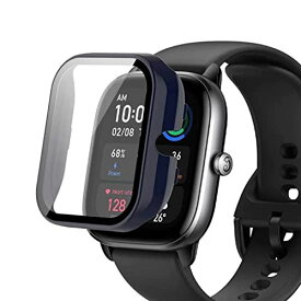 【2022人気商品】Amazfit GTS 4 Mini 対応 ケース 保護カバー gts 4 mini ガラスフィルム一体型 ケース【YML】全面保護/超薄型/装着簡単/耐衝撃/高透過率 柔軟なTPU カバー 衝撃吸収 ... バー ブルー