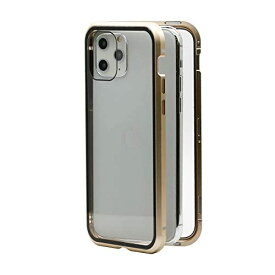 MRLab iPhone11Pro ケース アイフォン11プロ クリア 透明 両面強化ガラス 全面保護 薄型 軽量 ワイヤレス充電 対応 (金)578
