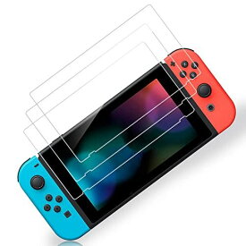 Cotti 3枚入り Switch 用 保護 ガラスフィルム スイッチ ブルーライトカット 日本硝子素材 強靭9H 2.5Dラウンドエッジ加工 撥水撥油 指紋防止 飛散防止 貼付道具付 ピタ貼り 自吸着 気泡防止