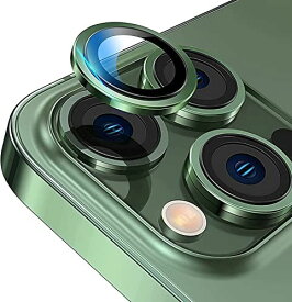 【6枚セット】AMAPC for iPhone14 Pro/iPhone14 Pro Max カメラフィルム カメラ レンズ保護フィルム 旭硝子素材 強化ガラス+アルミリング 二重保護 全面保護 高透過率 防塵 グリーン