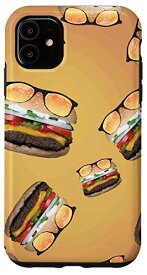 iPhone 11 チーズバーガー バーガー バーガー サングラスを身に着けているバーガー ファニー スマホケース