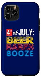 iPhone 11 Pro 7月4日ビールを飲む女の子お酒おもしろい愛国的なギャグ スマホケース