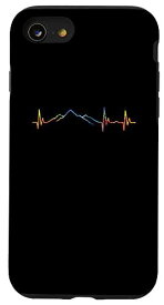 iPhone SE (2020) / 7 / 8 ハートビート グラフィック アウトドア ハイキング ネイチャー トレッキング ハイカー ハイク スマホケース