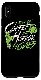 iPhone XS Max I Run On Coffee And Horror 映画 面白い怖いゾンビ スマホケース