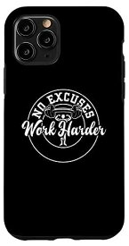 iPhone 11 Pro ボディービル: No Excuses Work Harder - ジム 格言集 スマホケース