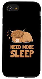 iPhone SE (2020) / 7 / 8 Funny Sleeping Highland Cattle Cow Pajama Bedtime スマホケース