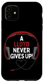 iPhone 11 ゲーム用引用句「A Lloyd Never Gives Up」ヘッドセット パーソナライズ スマホケース