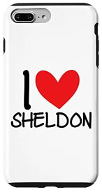iPhone 7 Plus/8 Plus I Love Sheldon 名前 ハート パーソナライズ メンズ ガイ BFF Friend スマホケース