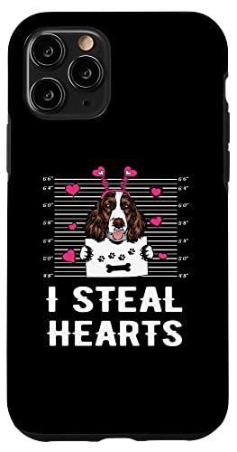 大人気iPhone 11 Pro エグリッシュ・スプリンガー・スパニエル I ハートを盗む犬 バレンタインデー スマホケース