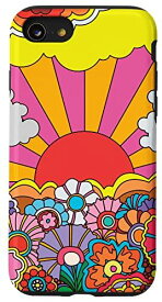 iPhone SE (2020) / 7 / 8 ヒッピーフラワー 太陽 自然 サイケデリック トリッピー 美的 電話 スマホケース