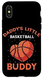 iPhone X/XS Basketball Daddy's Little Buddy Bball Heart バスケットボールチーム スマホケース