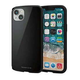 エレコム iPhone14Plus ケース カバー 耐衝撃 衝撃吸収 エアークッション 薄型 軽量 TOUGH SLIM LITE [Magsafe対応のiPhone14/13専用］ ストラップホール付き クリア