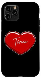 iPhone 11 Pro 手描きハートティナ - ファーストネーム ハート I Love Tina スマホケース