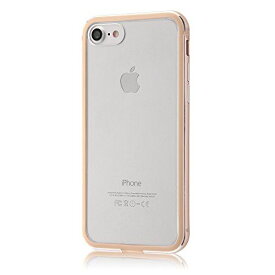 レイ・アウト iPhone7 ケース アルミバンパー+背面パネル(クリア)/ゴールド RT-P12AB/CG