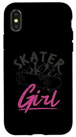 iPhone X/XS スケーターガール スケートボード クール レトロ スケート スケボー スマホケース